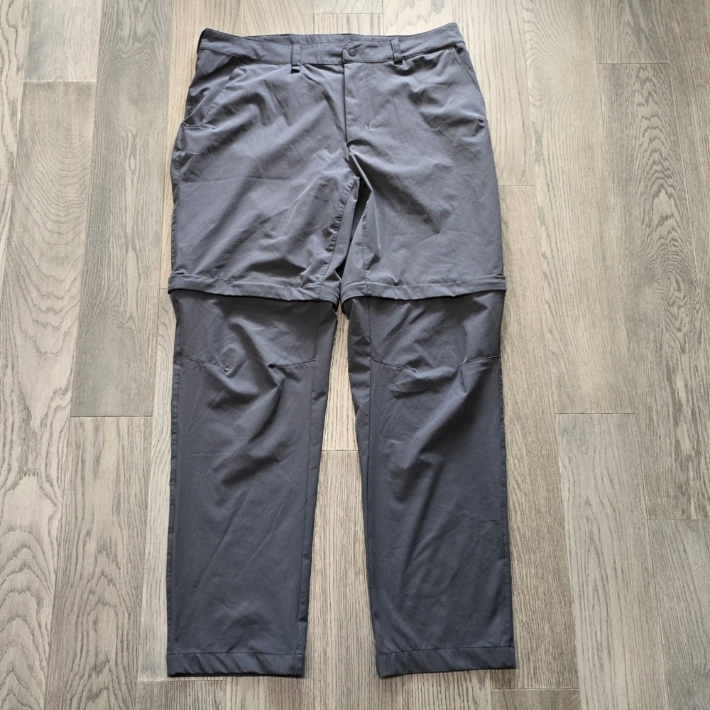 The North Face Paramount Convertible Hiking Pants Gray Mens 36x32 Zip Off Shorts